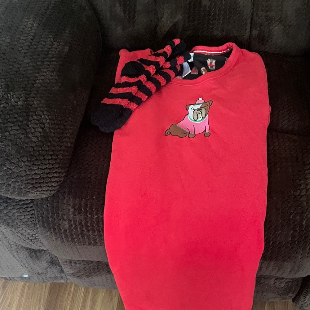 Red Fleece Blanket with Cartoon Design